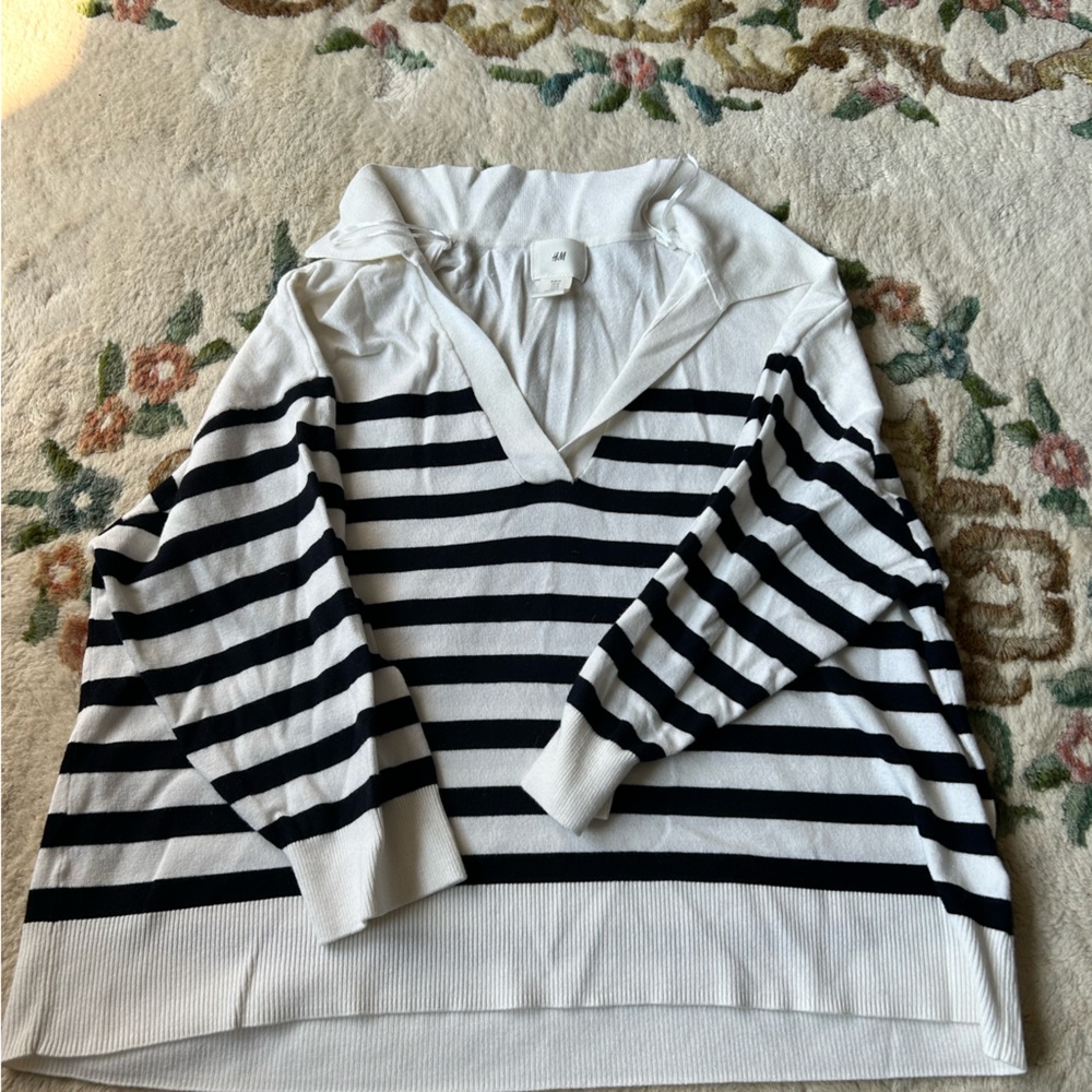 Collared striped sweater